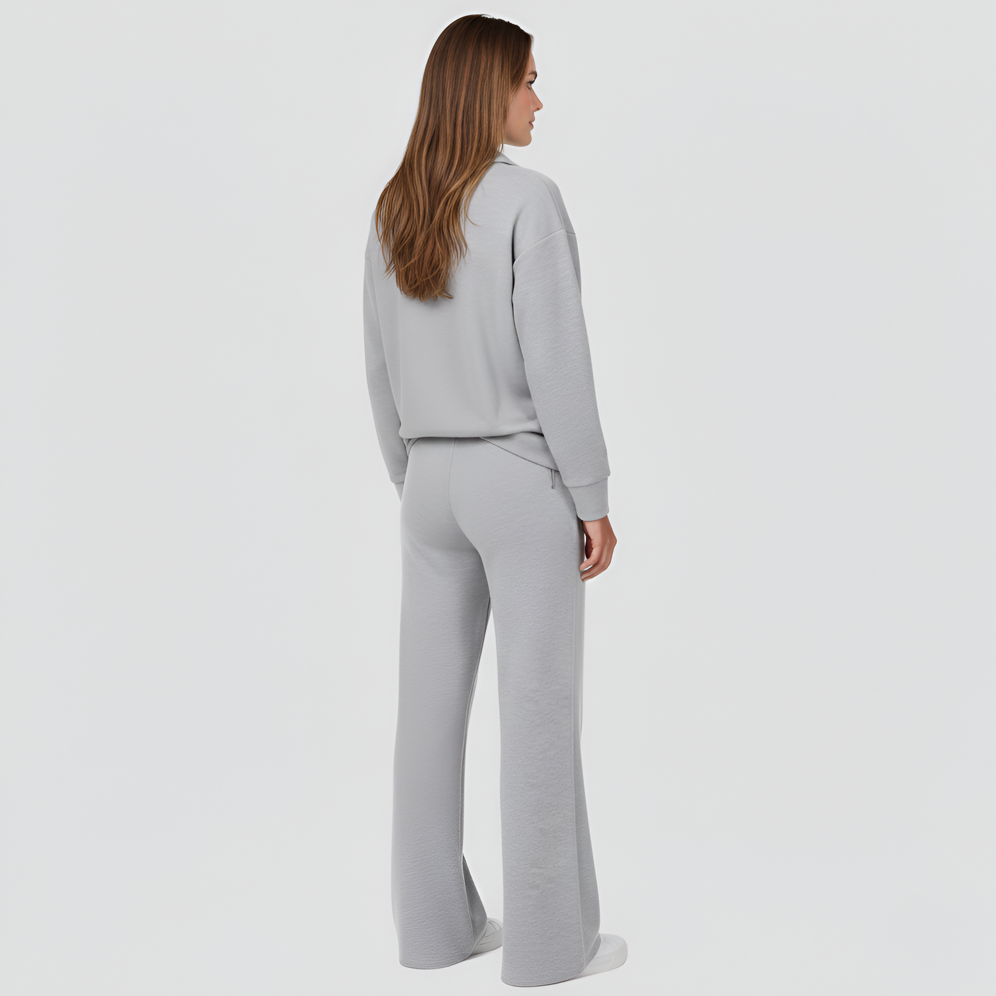 Penelope Dawson | V-neck Sweatshirt and Flared Pants Set