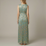 Elara Sinclair | Floral Pleated Maxi Dress