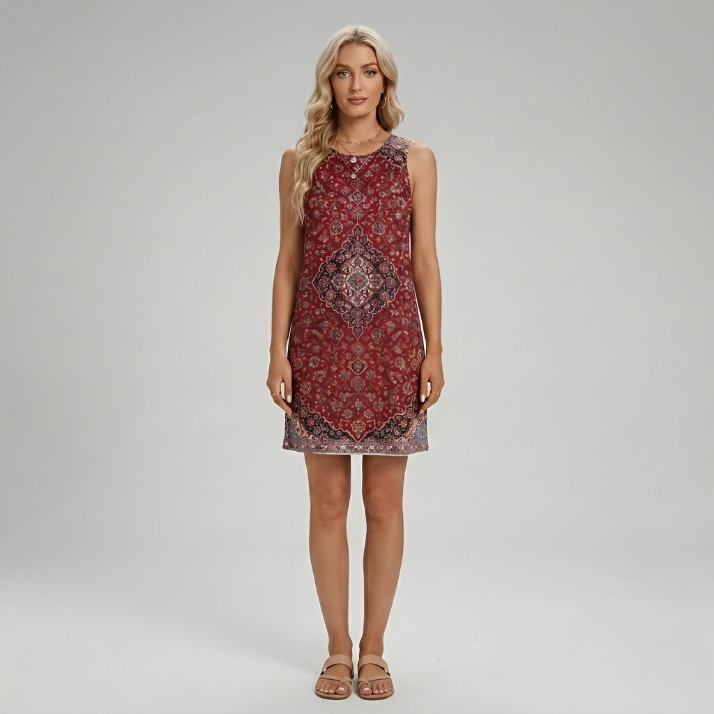 Marigold Carrington | Red Printed Shift Dress
