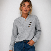 Genevieve Whitmore | Bluza z asymetrycznymi detalami i guzikami