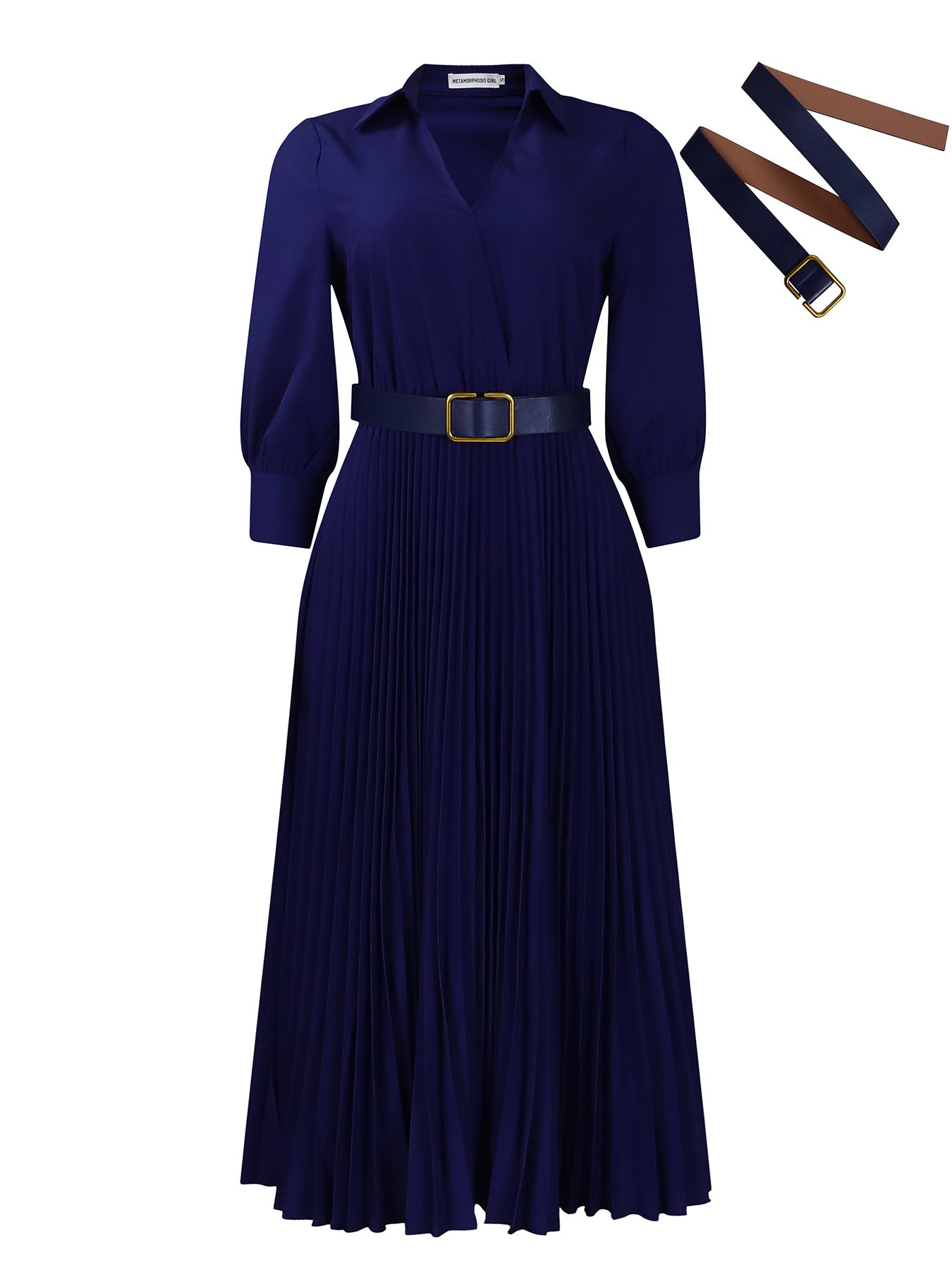 Genevieve Ricci | Elegant Maxi Plus SizeDress with Belt