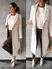 Geneviève | Elegant Double-Breasted Long Coat For Women