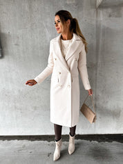 Geneviève | Elegant Double-Breasted Long Coat For Women