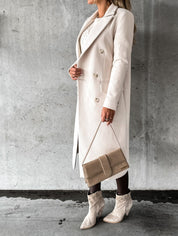 Geneviève | Elegant Double-Breasted Long Coat For Women