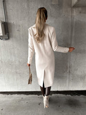 Geneviève | Elegant Double-Breasted Long Coat For Women
