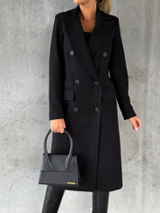 Geneviève | Elegant Double-Breasted Long Coat For Women
