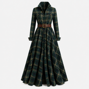 Georgina Thornton | Robe-chemise longue à carreaux tartan avec ceinture