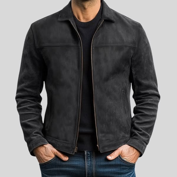 Giovanni DeLuca | Classic Leather Zip Jacket For Men