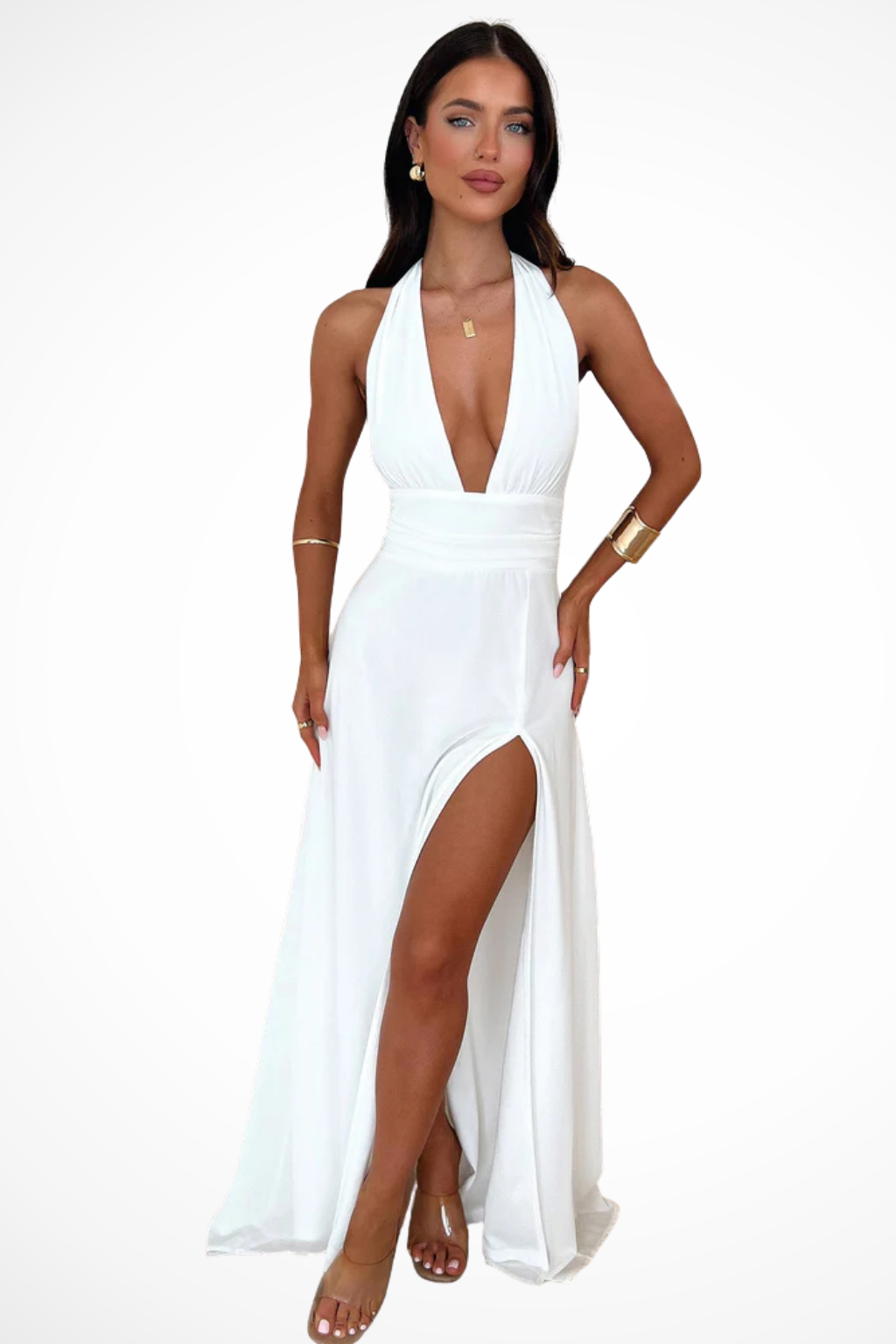 Giulia Santorini | Halter Neck Maxi Evening Dress