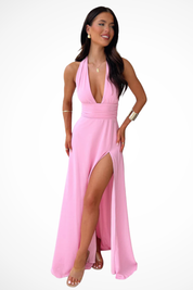 Giulia Santorini | Halter Neck Maxi Evening Dress
