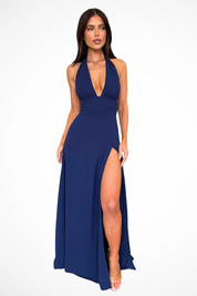 Giulia Santorini | Halter Neck Maxi Evening Dress