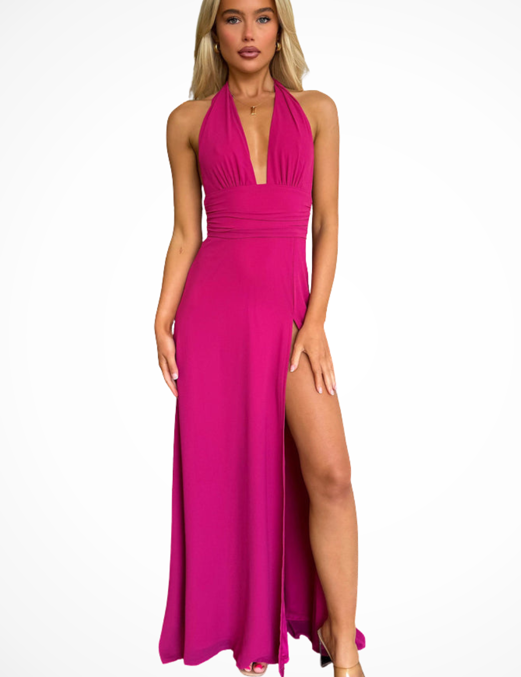 Giulia Santorini | Halter Neck Maxi Evening Dress