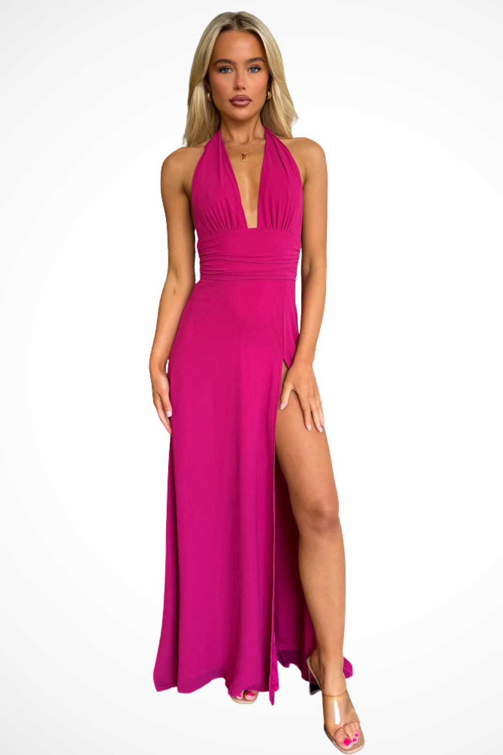 Giulia Santorini | Halter Neck Maxi Evening Dress