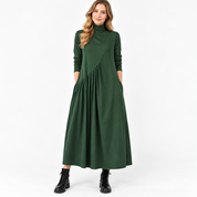 Grace Dunmore | Green V-Neck Maxi Dress With Half Sleeves