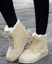 Freya Sanderson | Bottes d’hiver à lacets doublées de fourrure, couleur sable