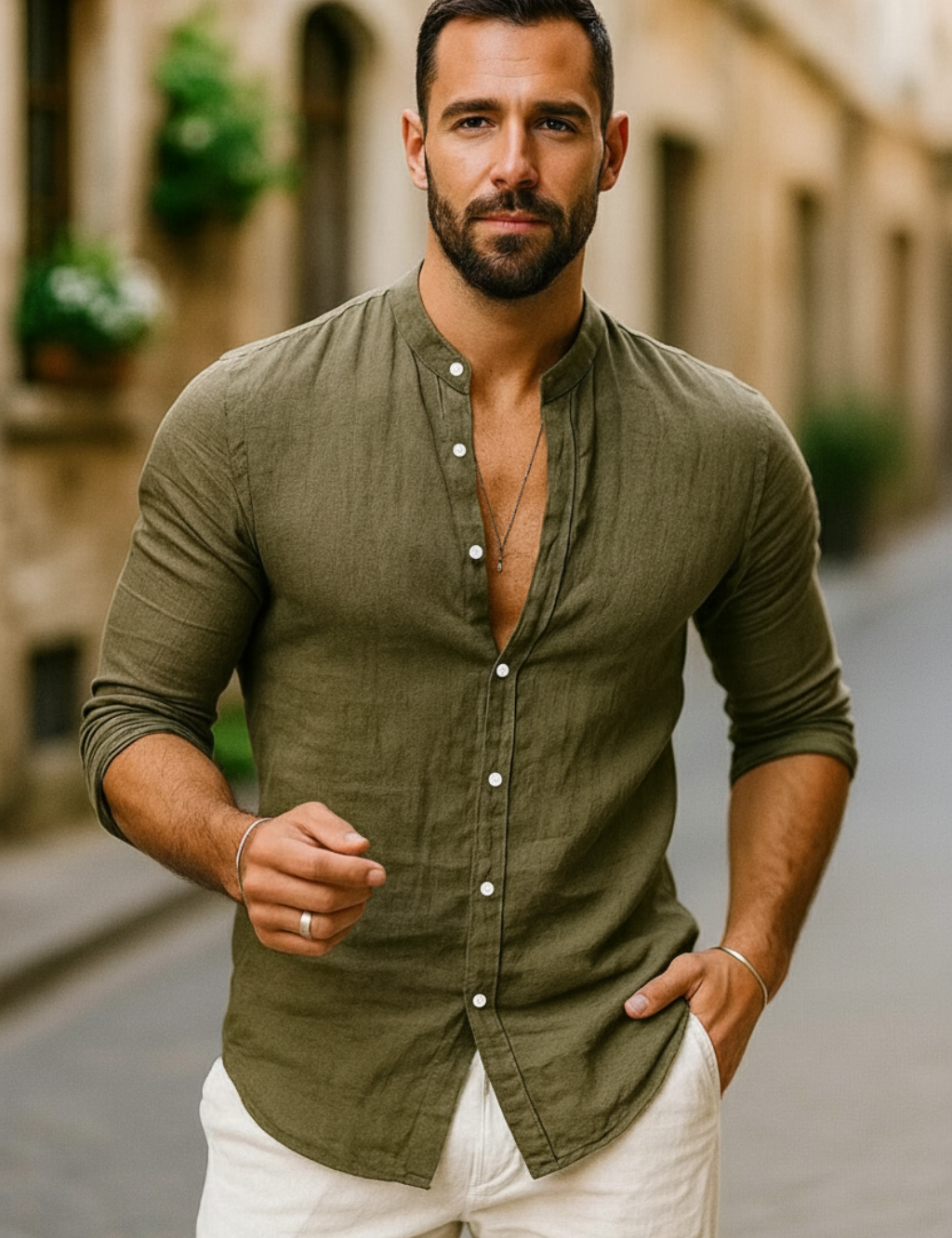Samuel Hayes | Linen Henley Shirt