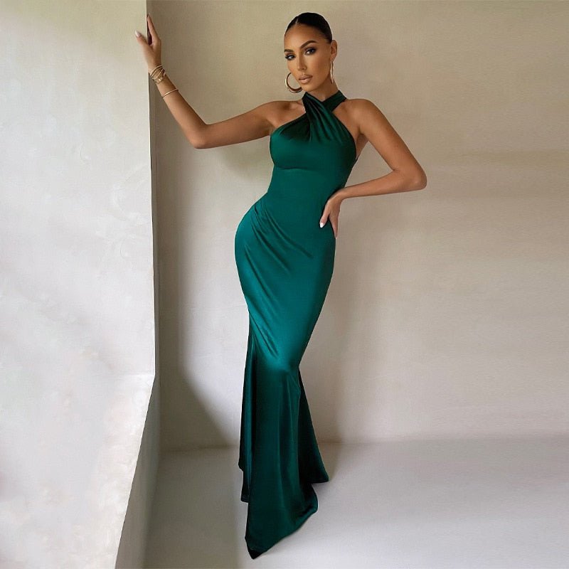 Valentina Sorelli | Halter Neck Maxi Dress – Elegant Backless Mermaid Fit for Evening & Events