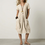 Harlow Sinclair | Utility Pocket Midi Summer Dress