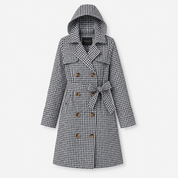 Harriet Clarke | Trench-coat à capuche vichy avec ceinture