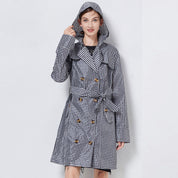 Harriet Clarke | Trench-coat à capuche vichy avec ceinture