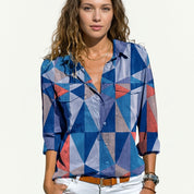 Harriet Colby | Multicolour Striped Blouse With Button Front