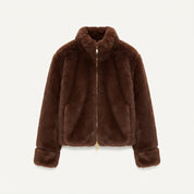 Harriet Cole | Faux Fur Jacket With Stand Collar