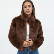 Harriet Cole | Faux Fur Jacket With Stand Collar