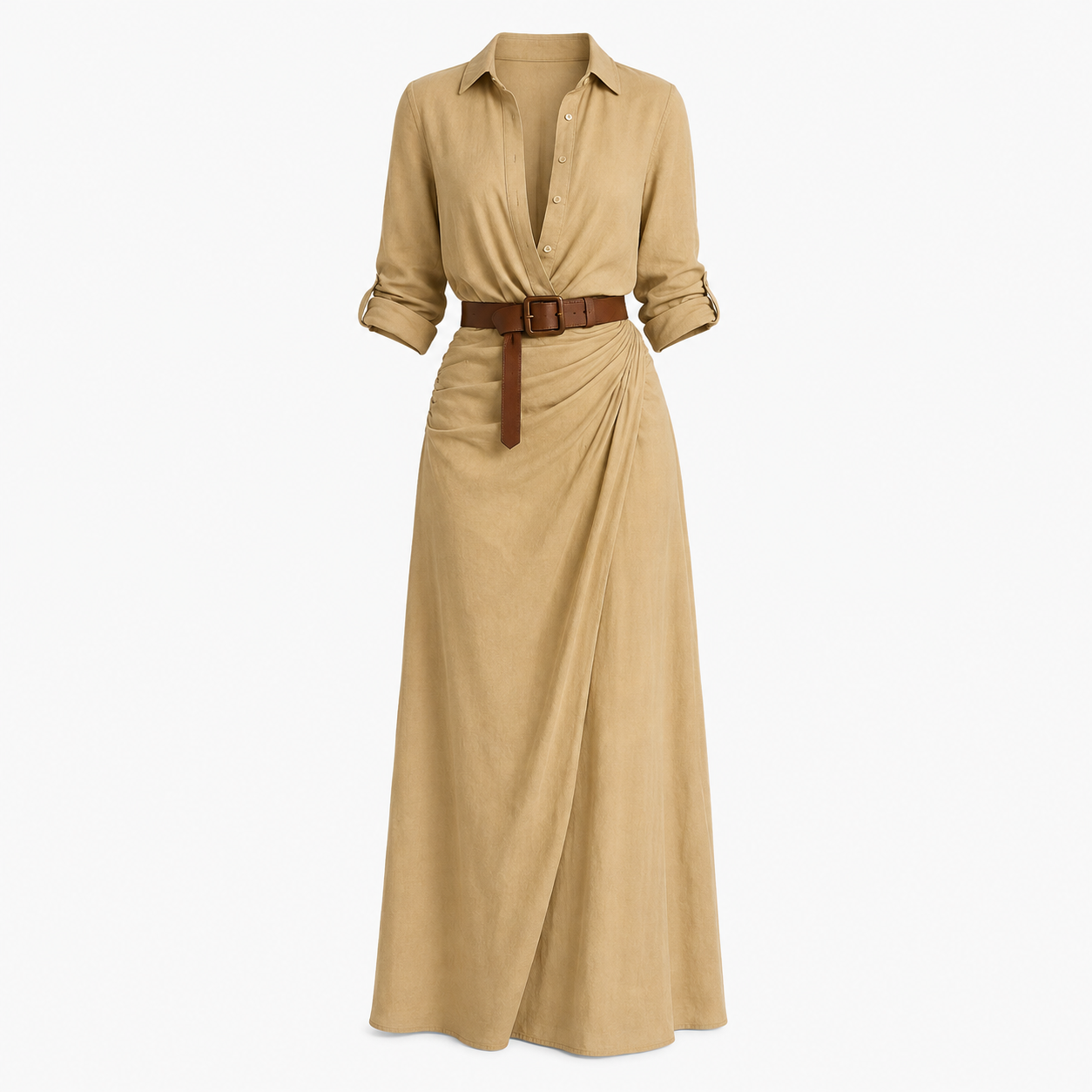 Harriet Drummond | Azura Button-Down Belted Maxi Dress
