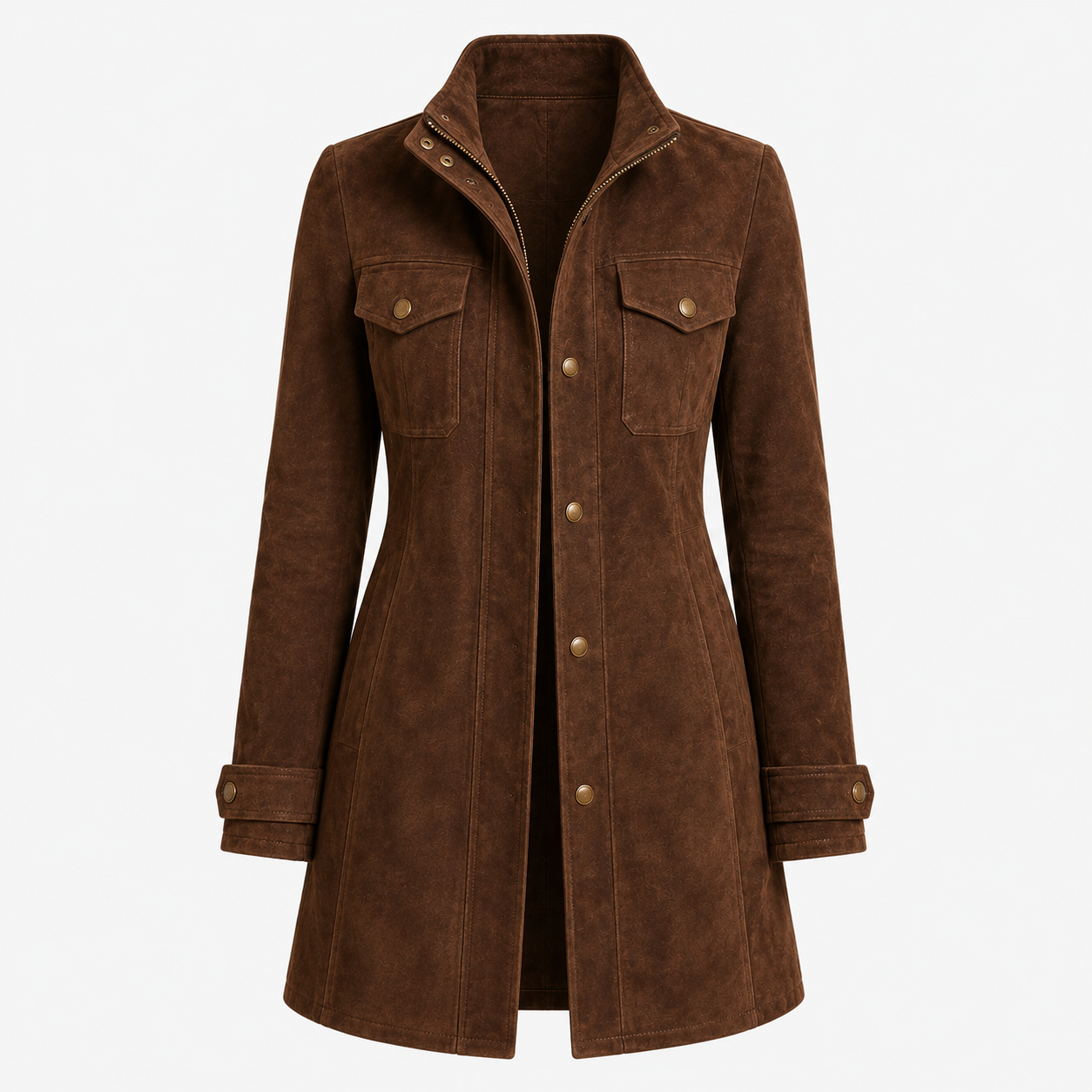 Harriet Drummond | Bellavue Tailored Suede Longline Coat