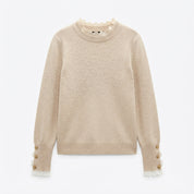 Harriet Sedgwick | Lace-Trim Sweater With Button Cuffs