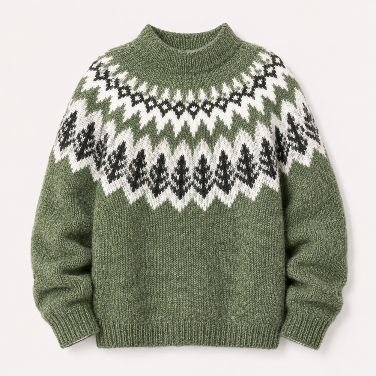 Harriet Sutton | Pull en tricot Fair Isle pour femme vert sauge