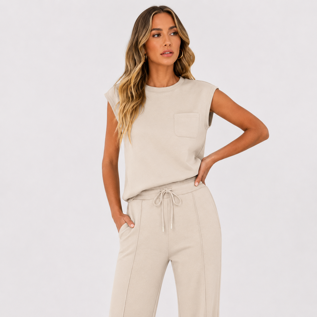 Hazel Carrington | Sleeveless Loungewear Set