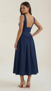 Helena Waverly | V-neck Midi Wedding Dress