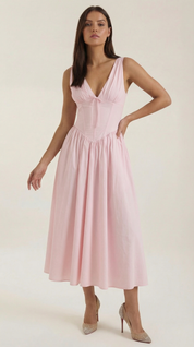 Helena Waverly | V-neck Midi Wedding Dress