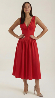 Helena Waverly | V-neck Midi Wedding Dress
