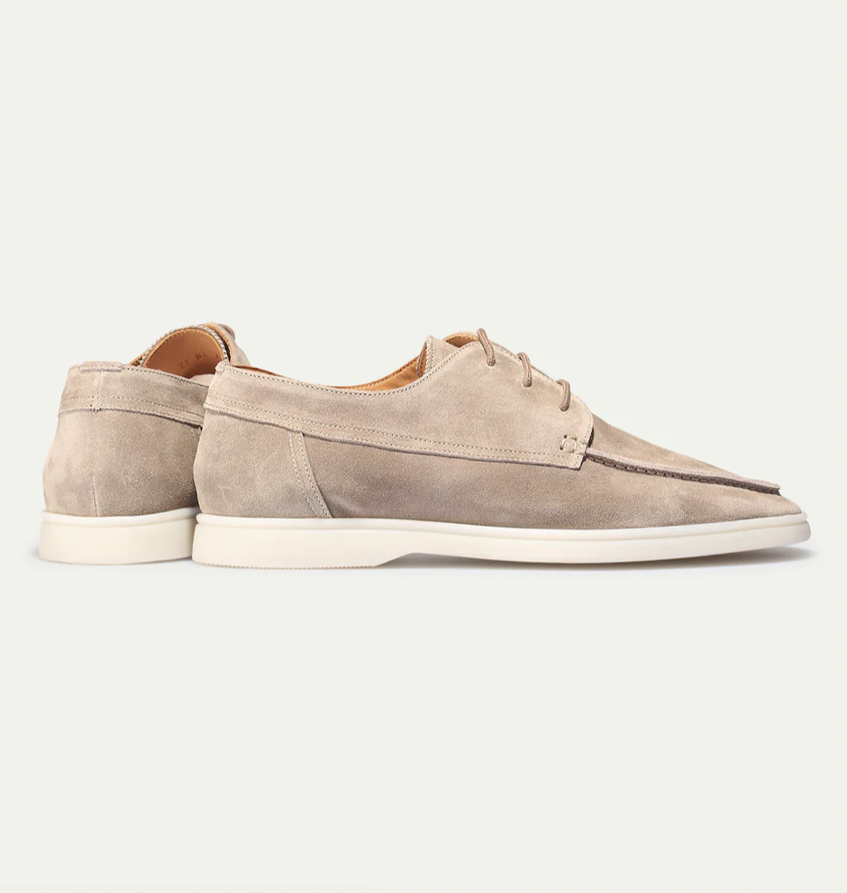 William Forsythe | Navy Suede Lace-Up Loafer Shoes for Men