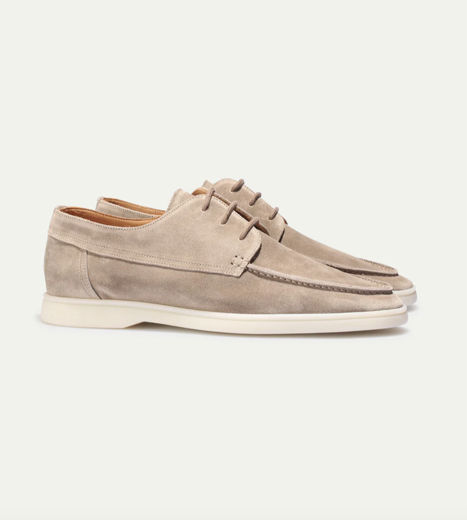 William Forsythe | Navy Suede Lace-Up Loafer Shoes for Men