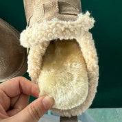 Harriet Woods | Sherpa-Lined Suede Snow Boot with Buckle Detail