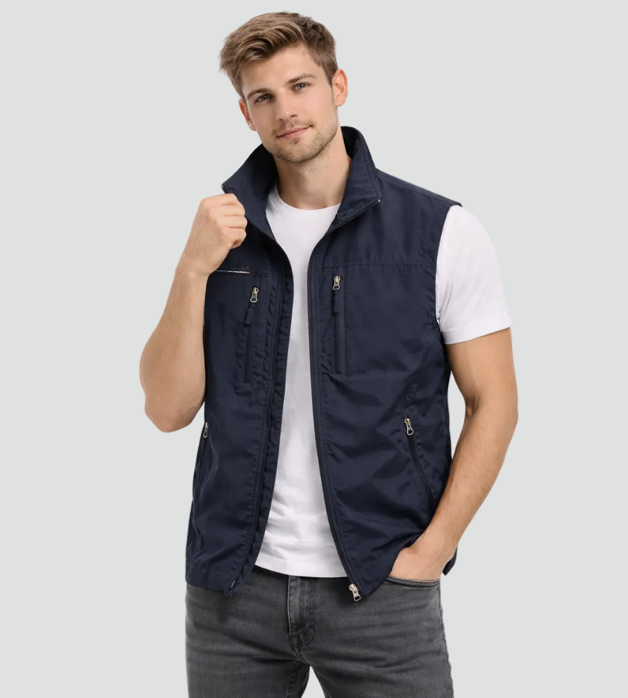 William Scott | Men's Multi-Pocket Outdoor Vest with Stand Collar