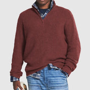 Edmund Reeves | Ribbed Knit Half-Zip Sweater Charcoal