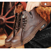 Barnaby Hughes | Men's Lace-Up Winter Ankle Boot in Vintage Brown