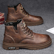 Barnaby Hughes | Men's Lace-Up Winter Ankle Boot in Vintage Brown