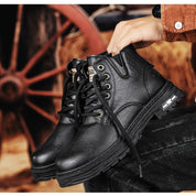 Barnaby Hughes | Men's Lace-Up Winter Ankle Boot in Vintage Brown