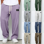 Bastian Holmgren | Men's Waffle-Knit Joggers Relaxed Fit in Steel Blue