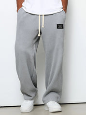 Bastian Holmgren | Men's Waffle-Knit Joggers Relaxed Fit in Steel Blue