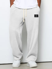 Bastian Holmgren | Men's Waffle-Knit Joggers Relaxed Fit in Steel Blue