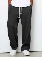 Bastian Holmgren | Men's Waffle-Knit Joggers Relaxed Fit in Steel Blue