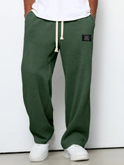 Bastian Holmgren | Men's Waffle-Knit Joggers Relaxed Fit in Steel Blue