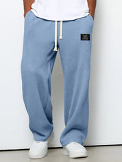 Bastian Holmgren | Men's Waffle-Knit Joggers Relaxed Fit in Steel Blue