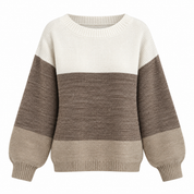 Imogen Fairweather | Pull en maille à blocs de couleurs avec rayures contrastantes